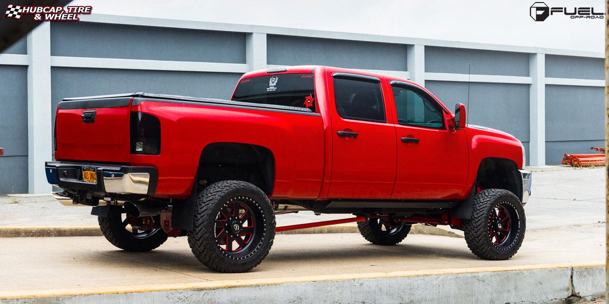 vehicle gallery/chevrolet silverado fuel forged ff02 22X10  Matte Black & Milled with Color Matched Windows wheels and rims