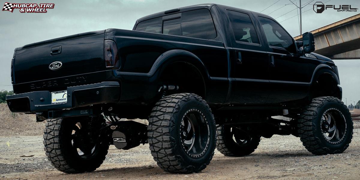 vehicle gallery/ford f 350 fuel forged ff10 22X12  Candy Black & Milled wheels and rims