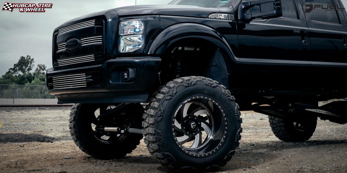 vehicle gallery/ford f 350 fuel forged ff10 22X12  Candy Black & Milled wheels and rims