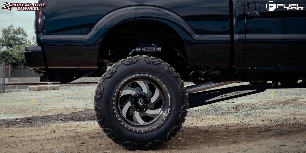 vehicle gallery/ford f 350 fuel forged ff10 22X12  Candy Black & Milled wheels and rims