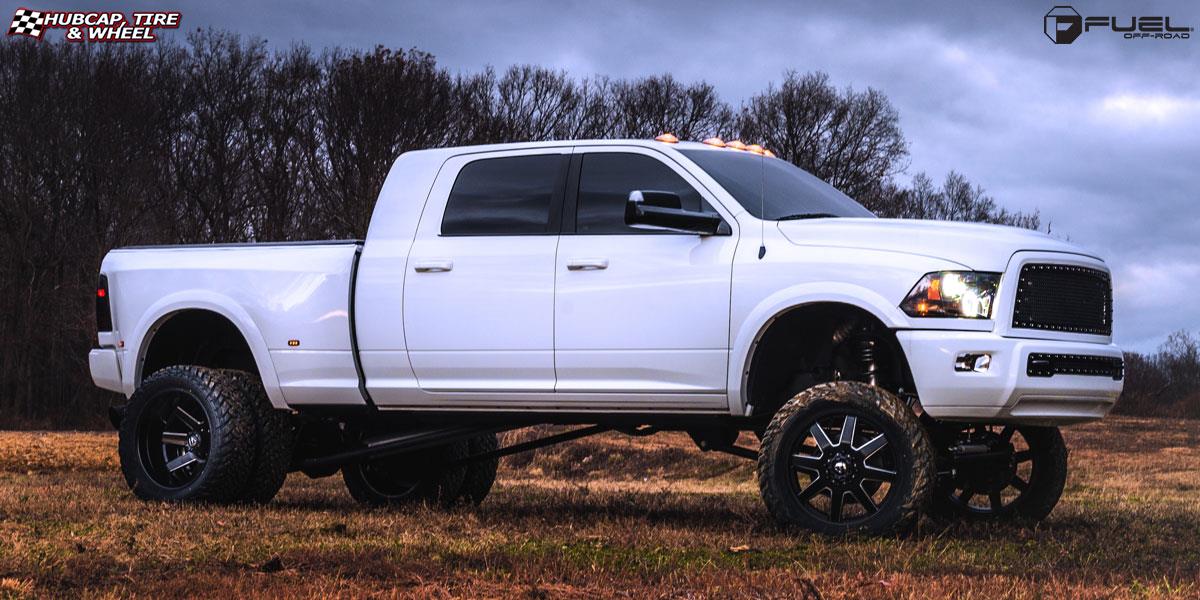 vehicle gallery/ram dually fuel maverick dually front d538 22X9  Black & Milled wheels and rims