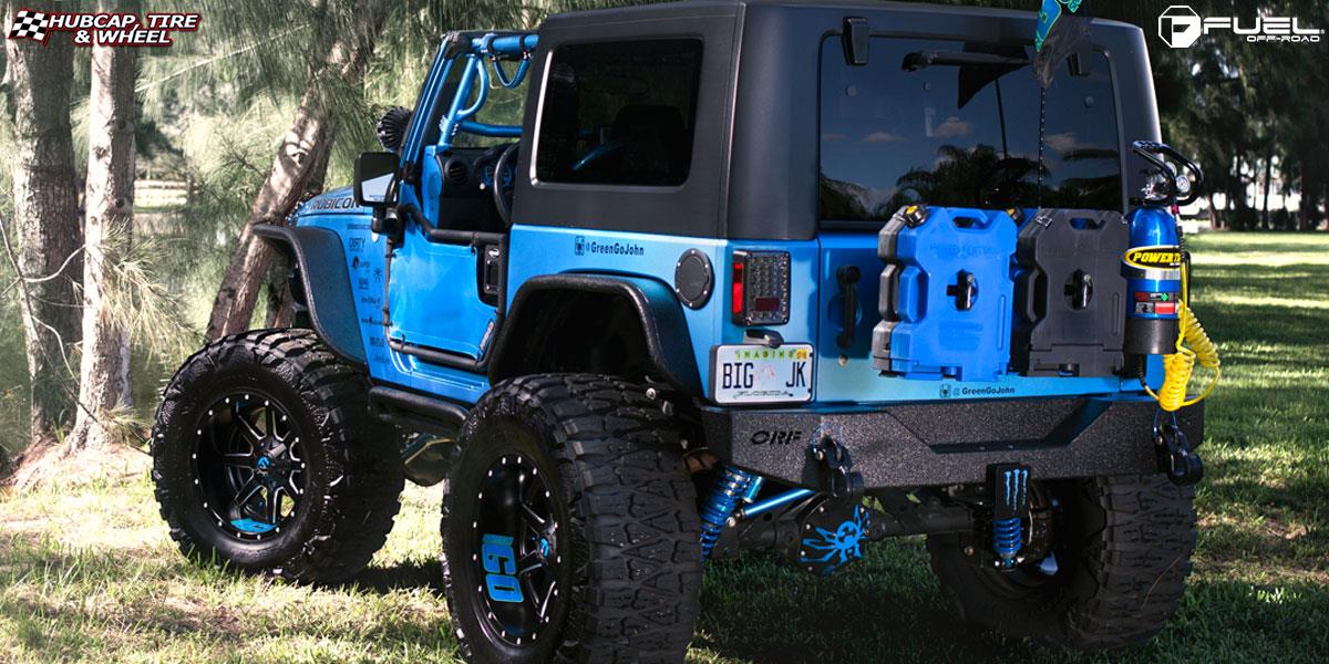 vehicle gallery/jeep wrangler fuel maverick d262 20X14  Black & Milled wheels and rims