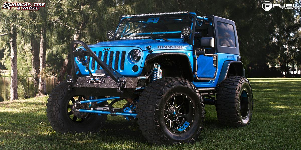 vehicle gallery/jeep wrangler fuel maverick d262 20X14  Black & Milled wheels and rims