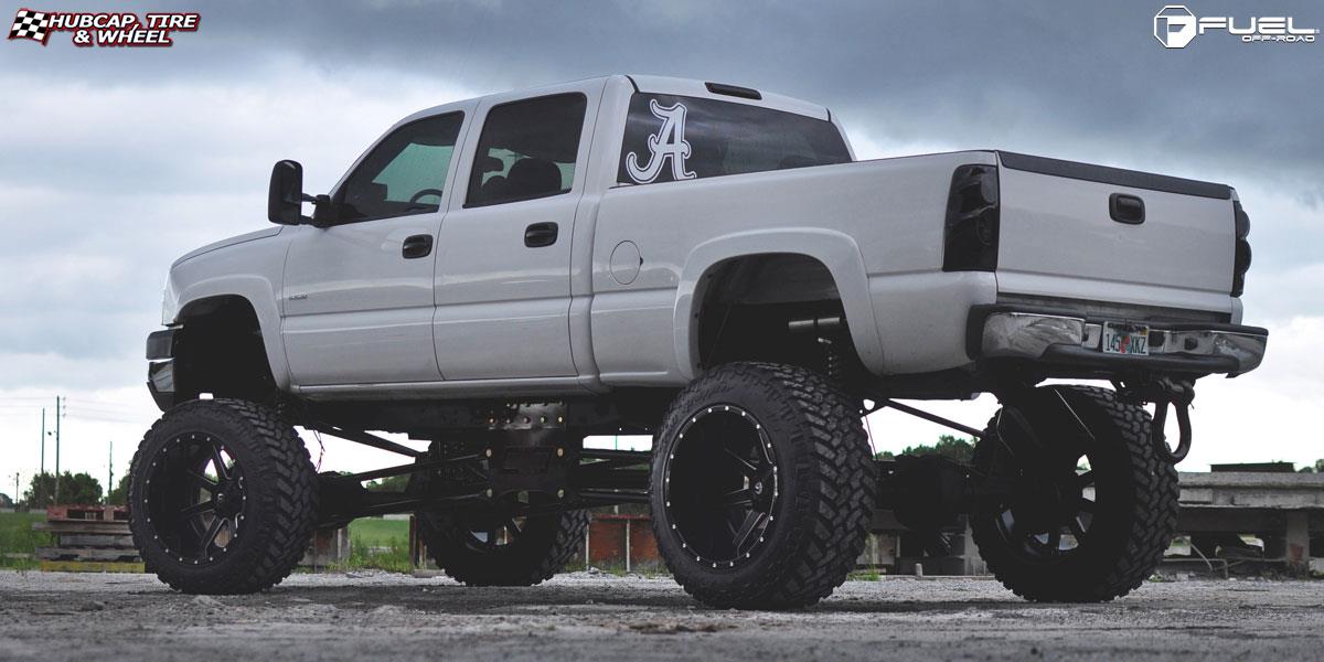 vehicle gallery/chevrolet silverado 2500 fuel maverick d262 24X16  Black & Milled wheels and rims