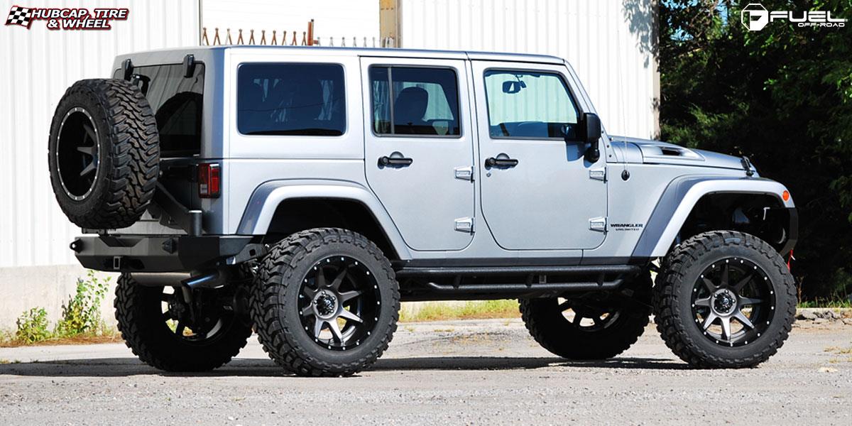 vehicle gallery/jeep wrangler fuel rampage d238 20X12  Anthracite center, gloss black lip wheels and rims