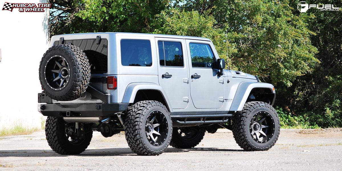 vehicle gallery/jeep wrangler fuel rampage d238 20X12  Anthracite center, gloss black lip wheels and rims