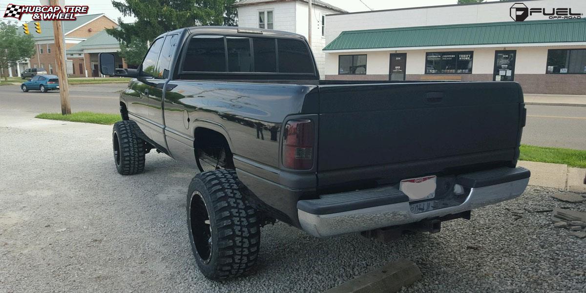 vehicle gallery/dodge ram 2500 fuel rampage d237 20X12  PVD Chrome Center | Gloss Black Lip wheels and rims