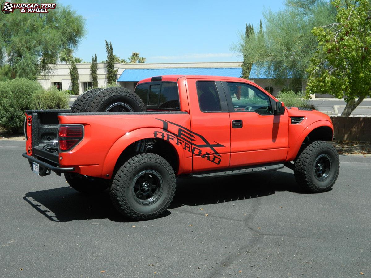 vehicle gallery/ford f 150 fuel trophy d551 0X0  Matte Black w/ Anthracite Ring wheels and rims