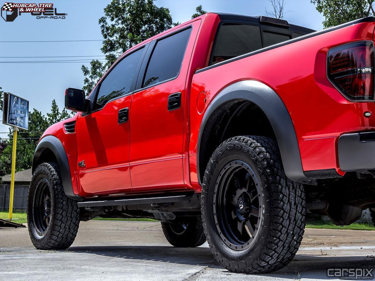 vehicle gallery/ford f 150 fuel trophy d551 22X10  Matte Black w/ Anthracite Ring wheels and rims