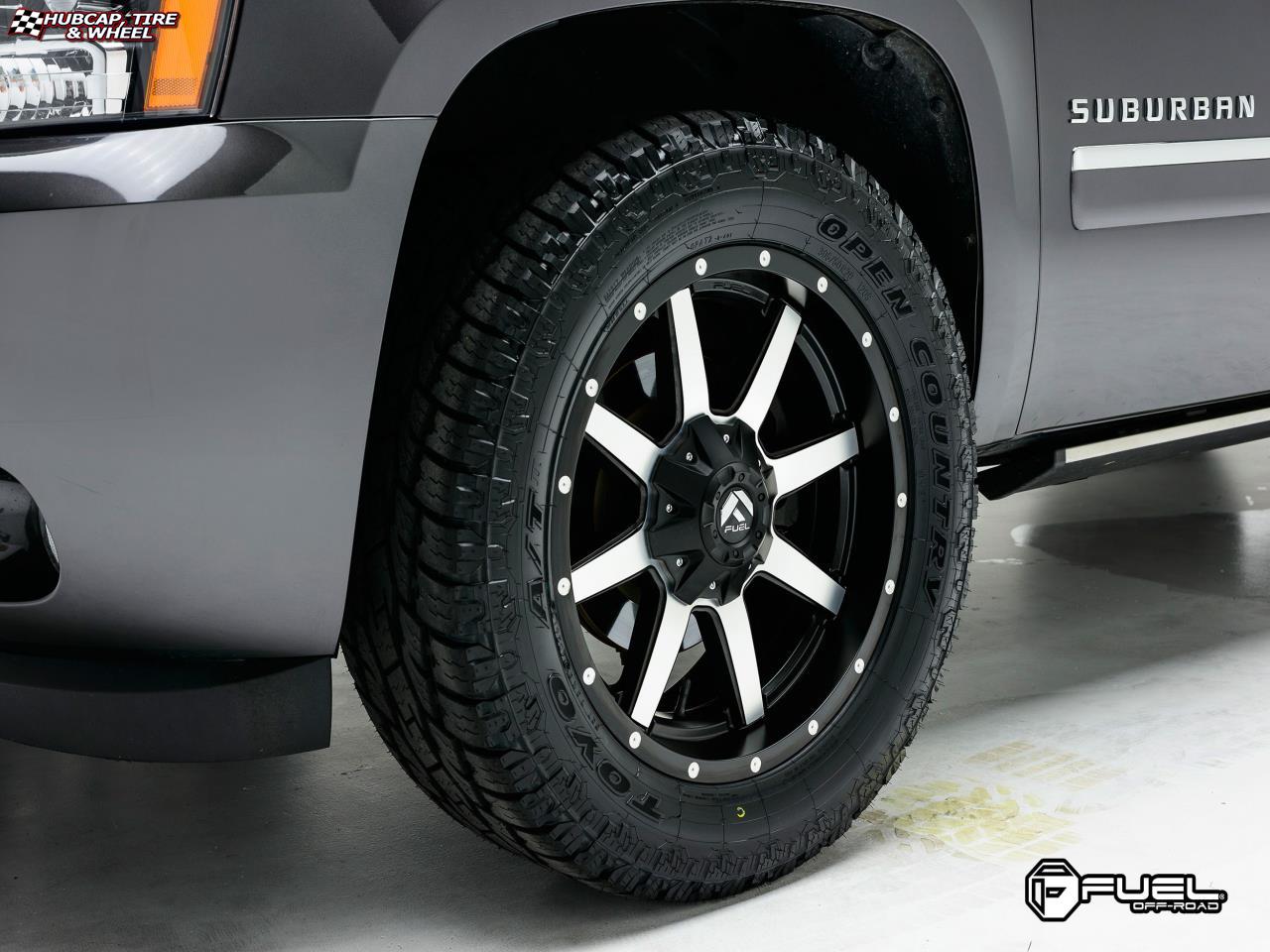 vehicle gallery/chevrolet suburban fuel maverick d537 0X0  Matte Black & Machined Face wheels and rims