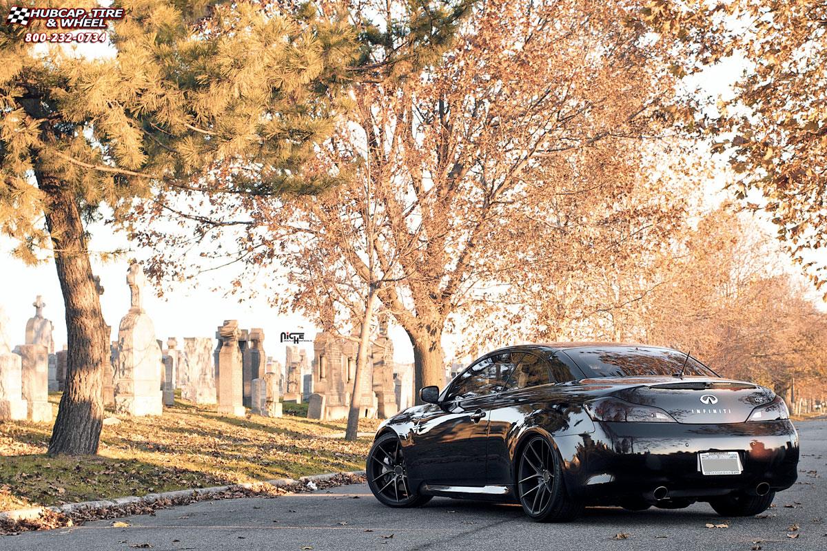 vehicle gallery/infiniti g37 niche targa m130  Black & Machined with Dark Tint wheels and rims