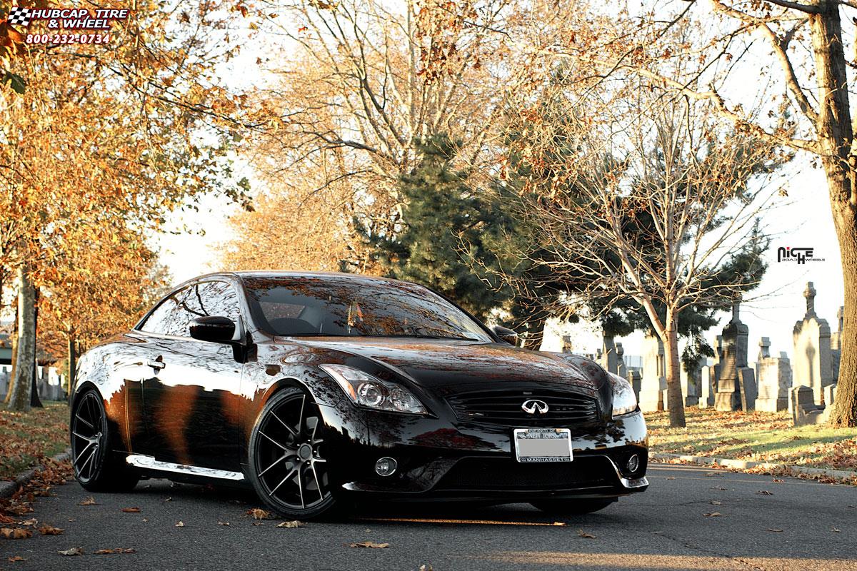 vehicle gallery/infiniti g37 niche targa m130  Black & Machined with Dark Tint wheels and rims