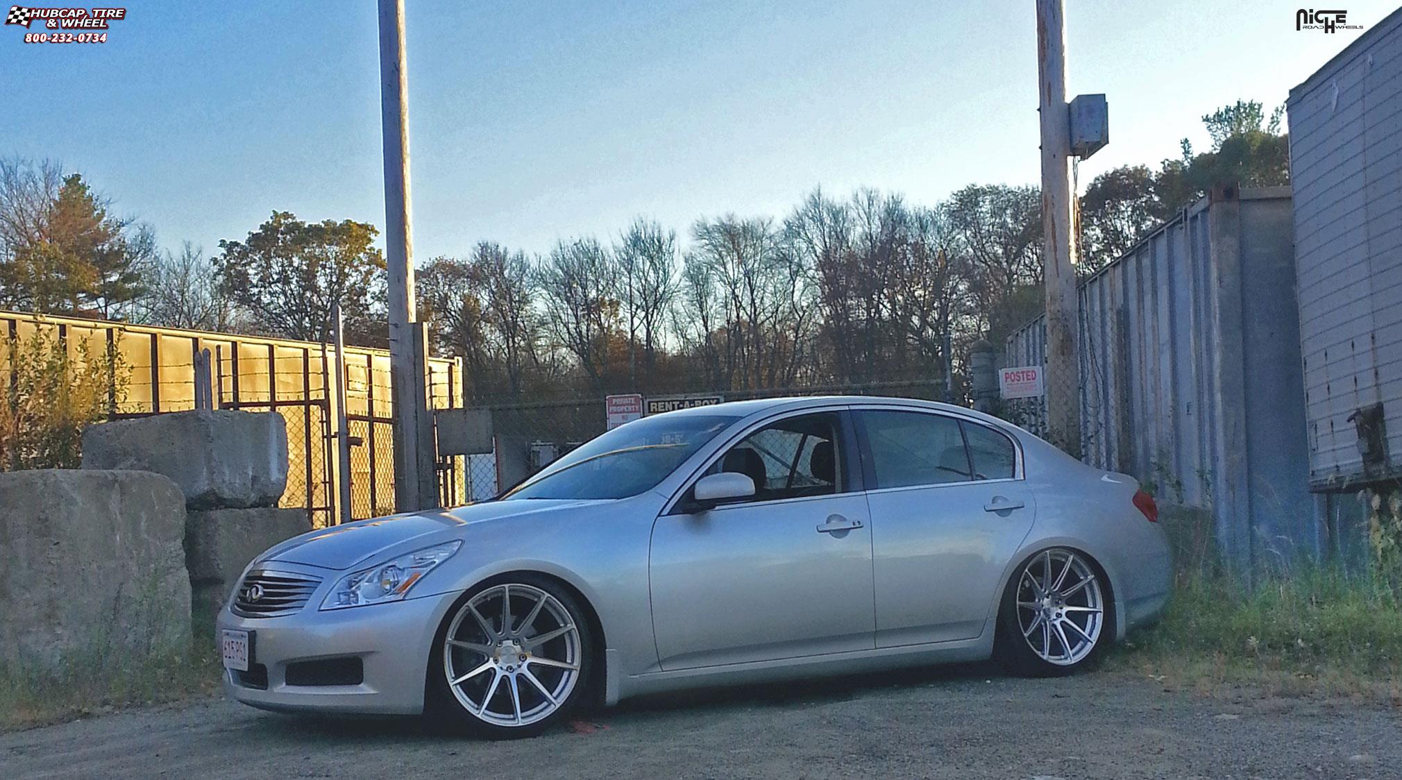 vehicle gallery/infiniti g35 niche essen m146 20x10  Silver & Machined wheels and rims