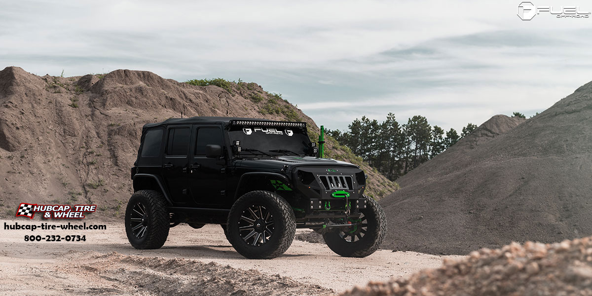 vehicle gallery/jeep wrangler fuel contra d616 20x10  Matte Black Milled wheels and rims