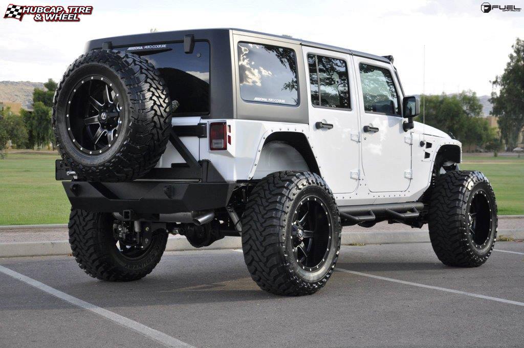 vehicle gallery/jeep wrangler fuel maverick d538 20X12 Black & Milled wheels and rims