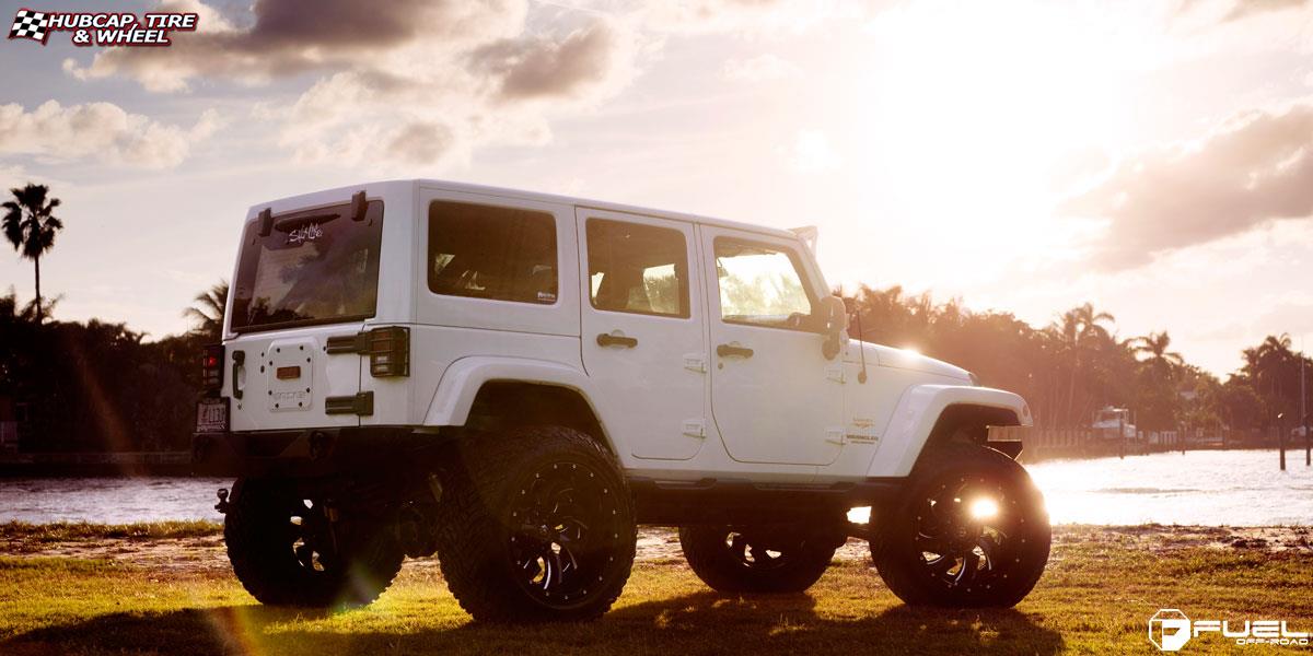 vehicle gallery/jeep wrangler fuel cleaver d239 22X14  Gloss Black & Milled wheels and rims