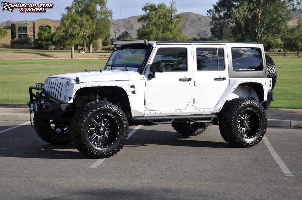 vehicle gallery/jeep wrangler fuel maverick d538 20X12 Black & Milled wheels and rims
