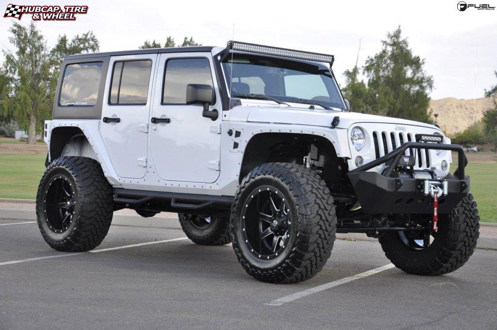 vehicle gallery/jeep wrangler fuel maverick d538 20X12 Black & Milled wheels and rims