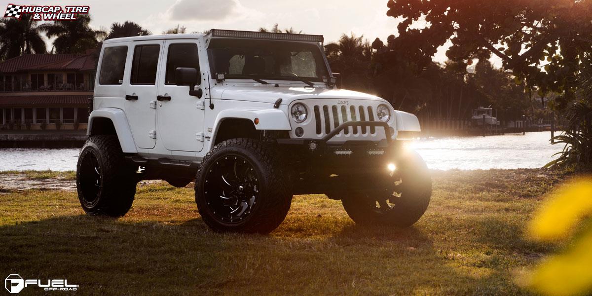 vehicle gallery/jeep wrangler fuel cleaver d239 22X14  Gloss Black & Milled wheels and rims