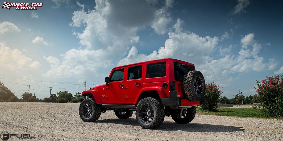 vehicle gallery/jeep wrangler fuel coupler d575 20X10  Gloss Black wheels and rims