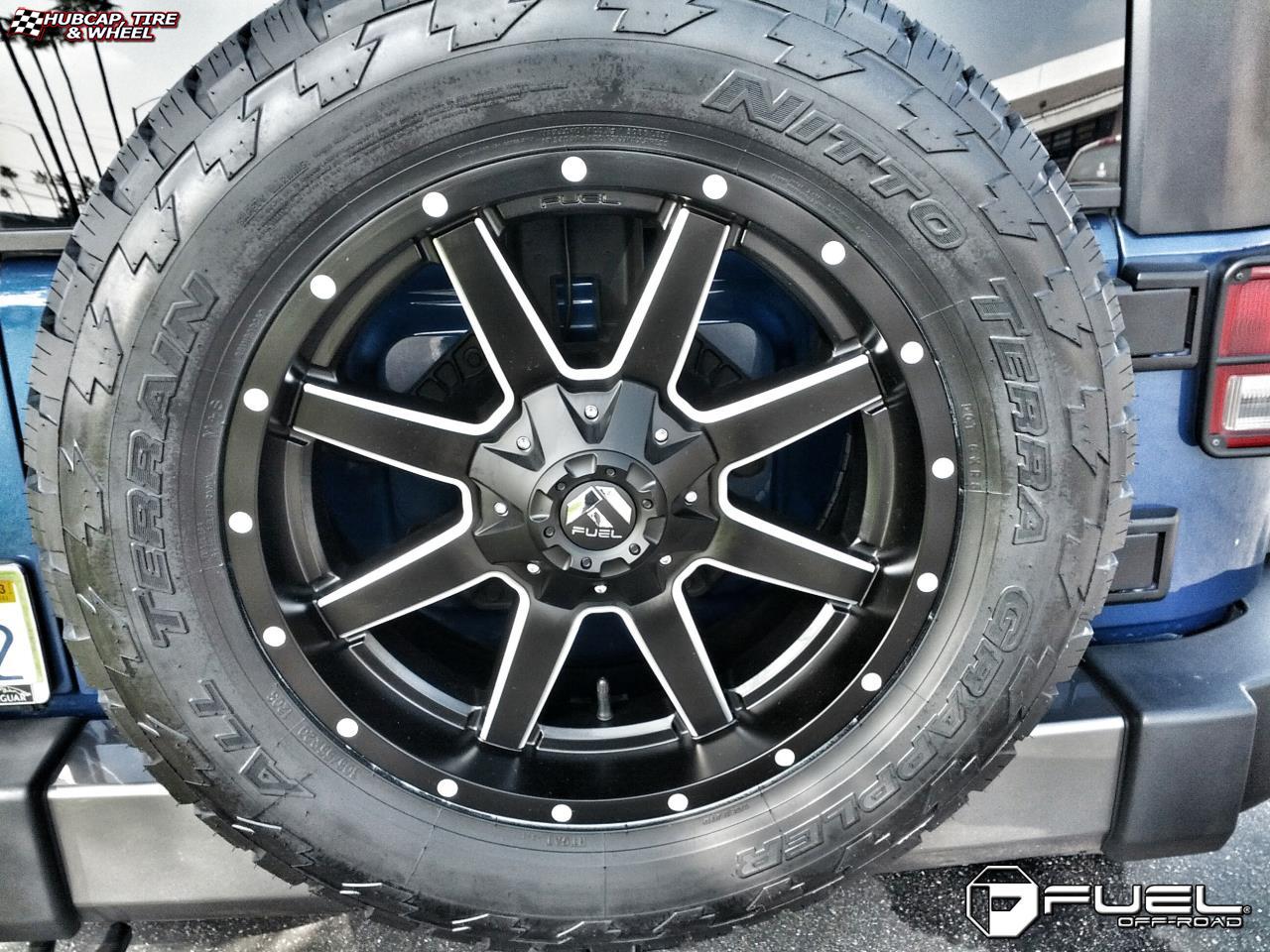 vehicle gallery/jeep wrangler fuel maverick d538 20X9  Black & Milled wheels and rims