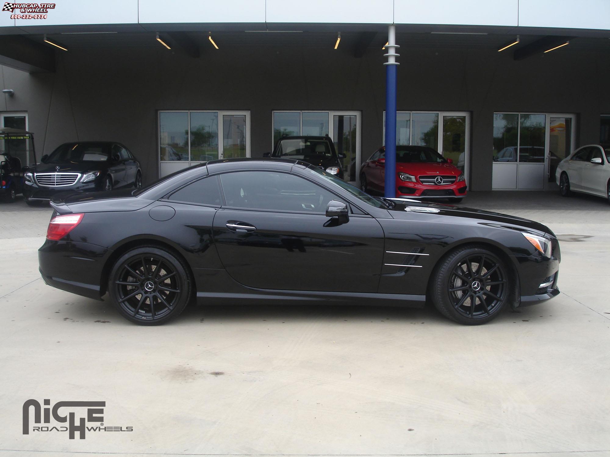 vehicle gallery/mercedes benz sl550 niche essen m147 19x85  Matte Black wheels and rims