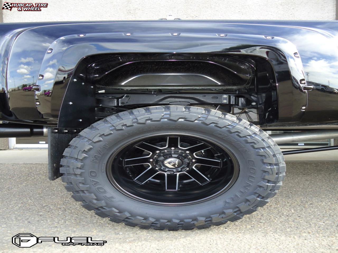 vehicle gallery/gmc sierra fuel maverick dually front d538 20X8  Black & Milled wheels and rims