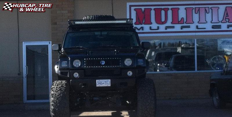 vehicle gallery/hummer h2 fuel throttle d513 22X14  Matte Black & Milled wheels and rims