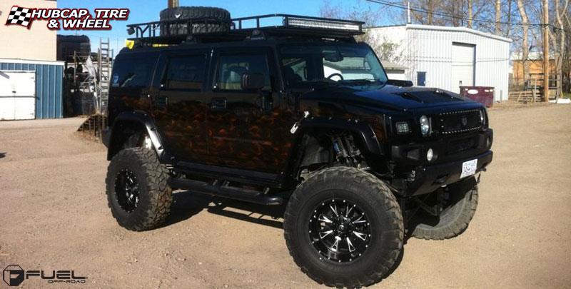 vehicle gallery/hummer h2 fuel throttle d513 22X14  Matte Black & Milled wheels and rims