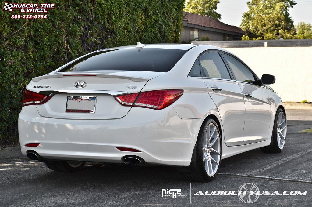 vehicle gallery/hyundai sonata niche targa m131  Silver & Machined wheels and rims