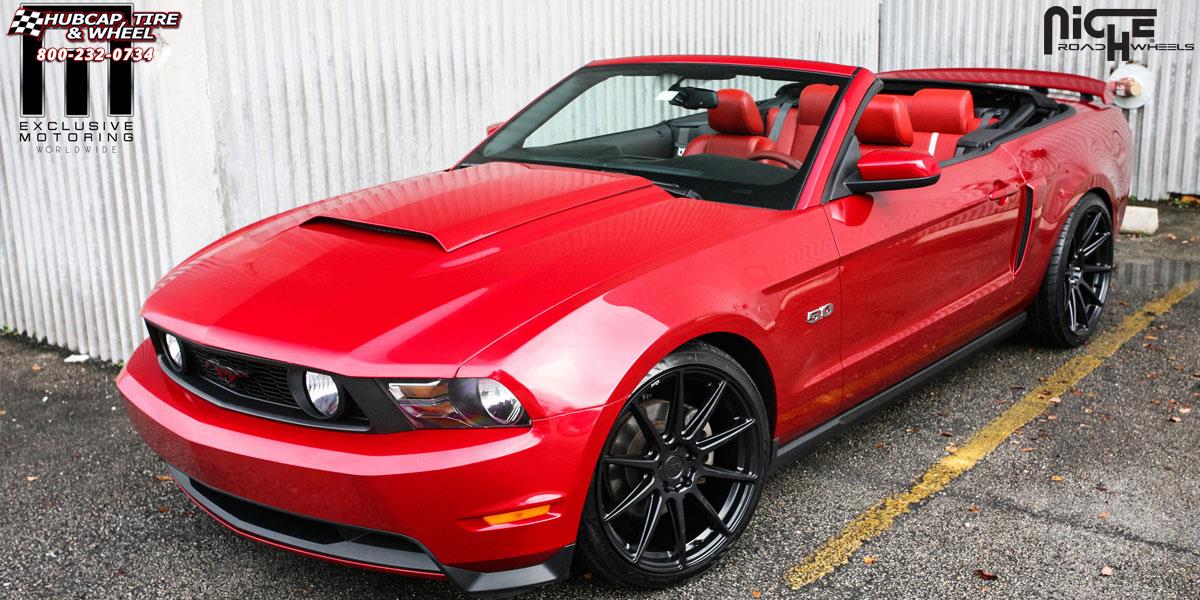 vehicle gallery/ford mustang niche essen m147 20x9  Matte Black wheels and rims