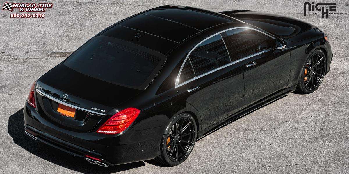 vehicle gallery/mercedes benz s63 niche essen m147 21x9  Matte Black wheels and rims