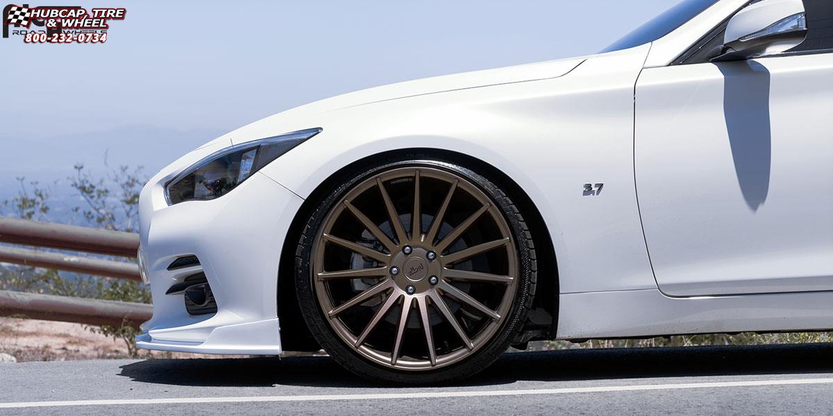 vehicle gallery/infiniti q50 niche form m158 20x10  Bronze wheels and rims