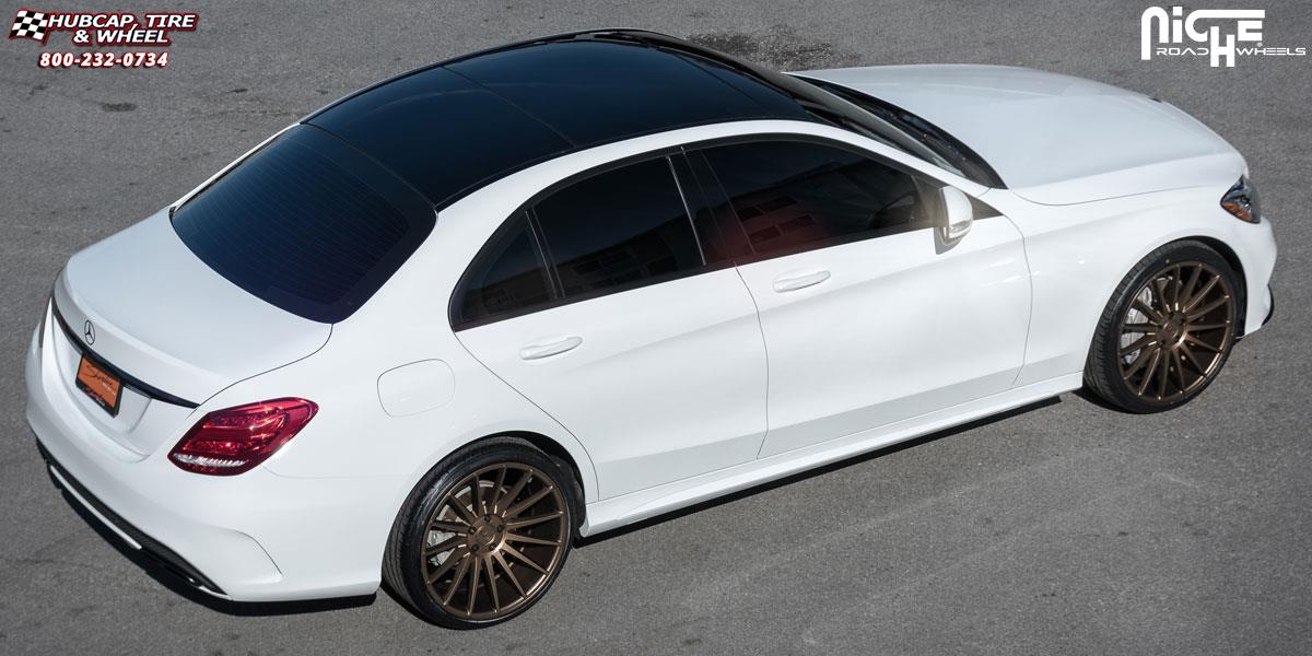 vehicle gallery/mercedes benz c400 niche form m158 20x85  Bronze wheels and rims