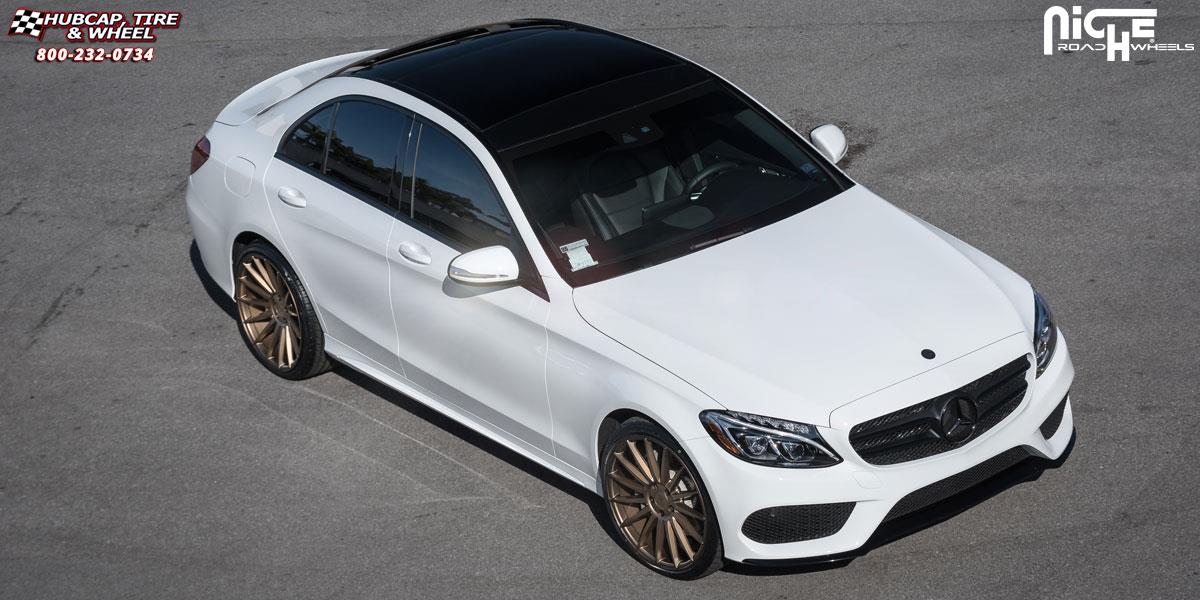 vehicle gallery/mercedes benz c400 niche form m158 20x85  Bronze wheels and rims