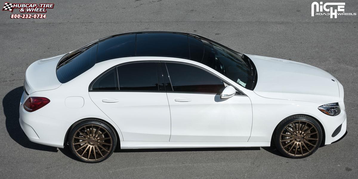 vehicle gallery/mercedes benz c400 niche form m158 20x85  Bronze wheels and rims