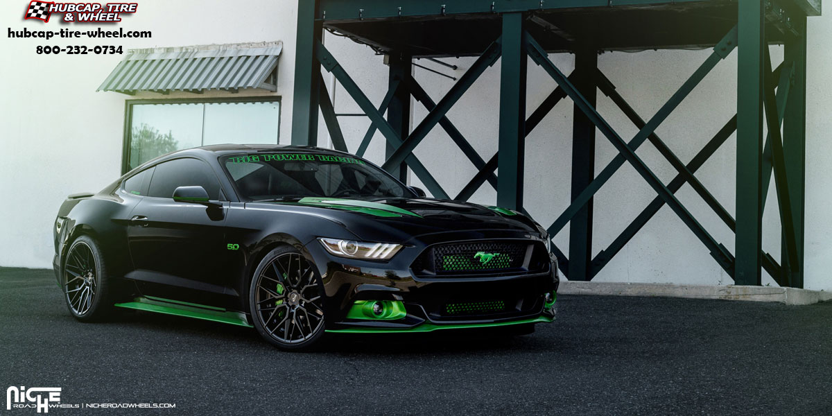 vehicle gallery/ford mustang niche m190 gamma 20  Satin Black wheels and rims