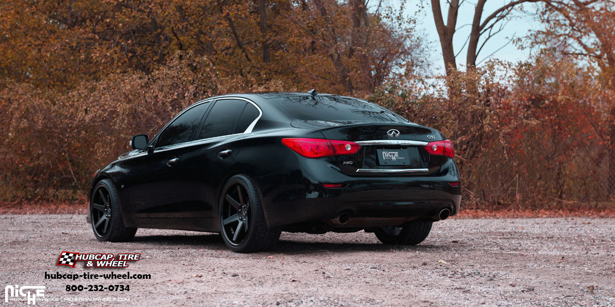 vehicle gallery/infiniti q50 niche m192 altair 20  Two-Tone Black wheels and rims