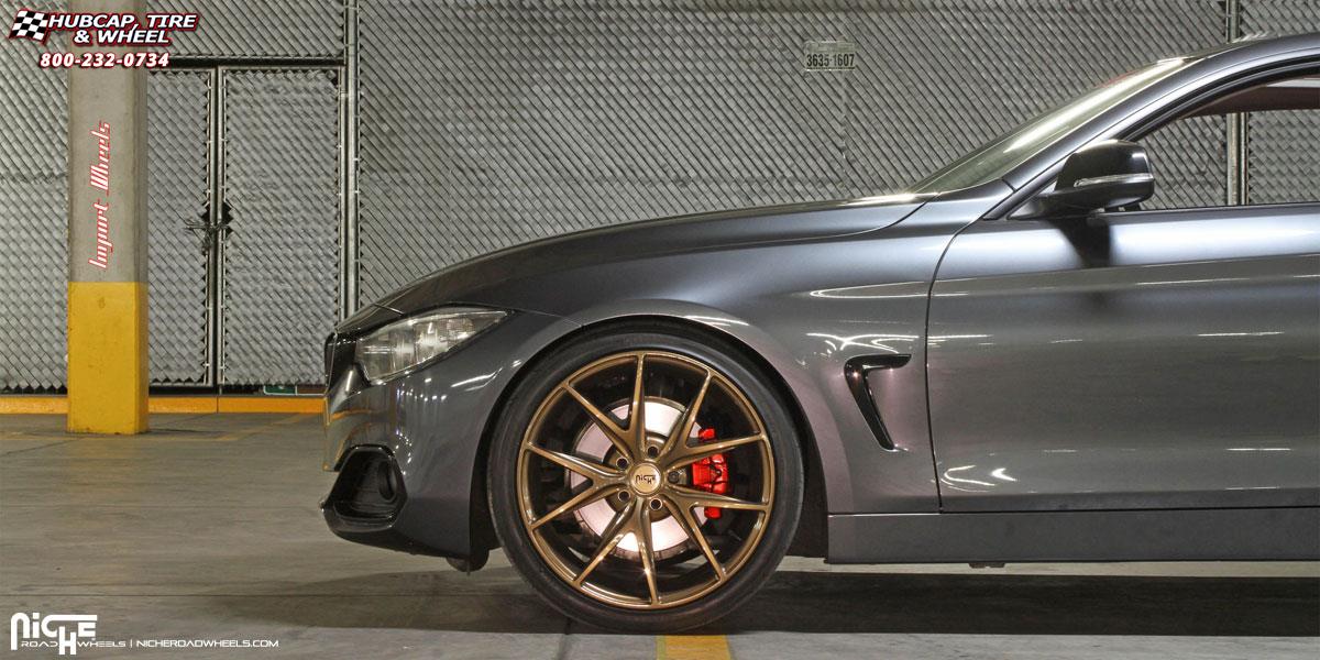 vehicle gallery/bmw 435i niche misano m117 20x9  Highland Bronze wheels and rims