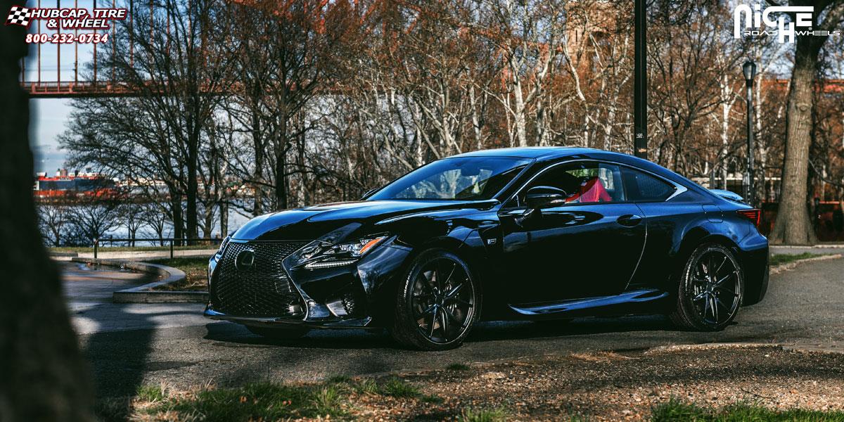 vehicle gallery/lexus rc f niche misano m117 20x9  Satin Black wheels and rims