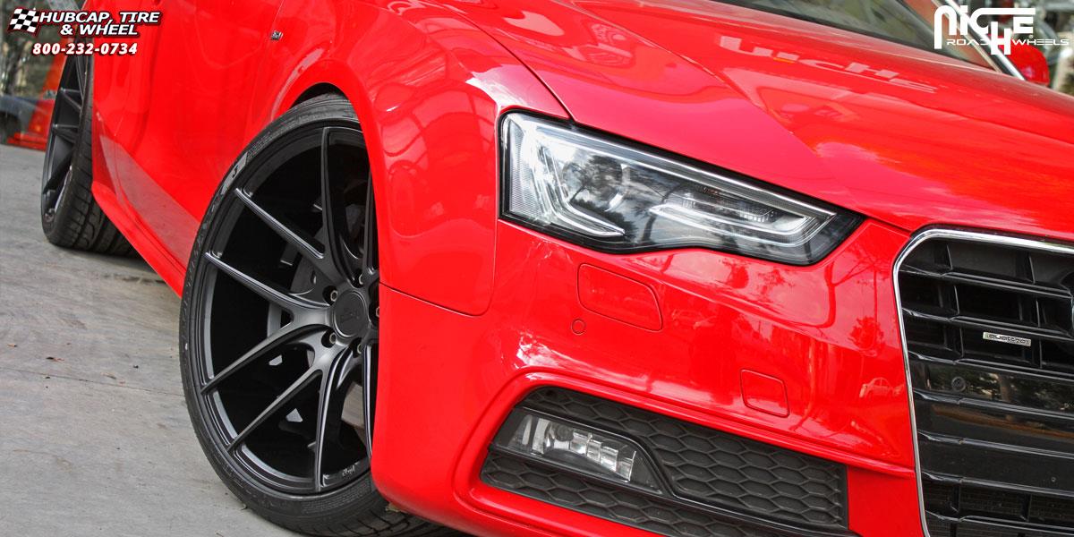 vehicle gallery/audi s5 niche targa m130 20x105 Black & Machined with Dark Tint wheels and rims