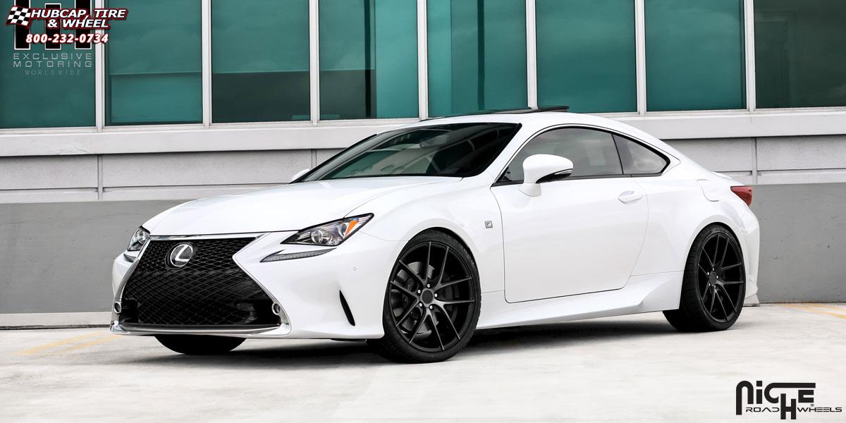 vehicle gallery/lexus rc f niche targa m130 20x85  Black & Machined with Dark Tint wheels and rims