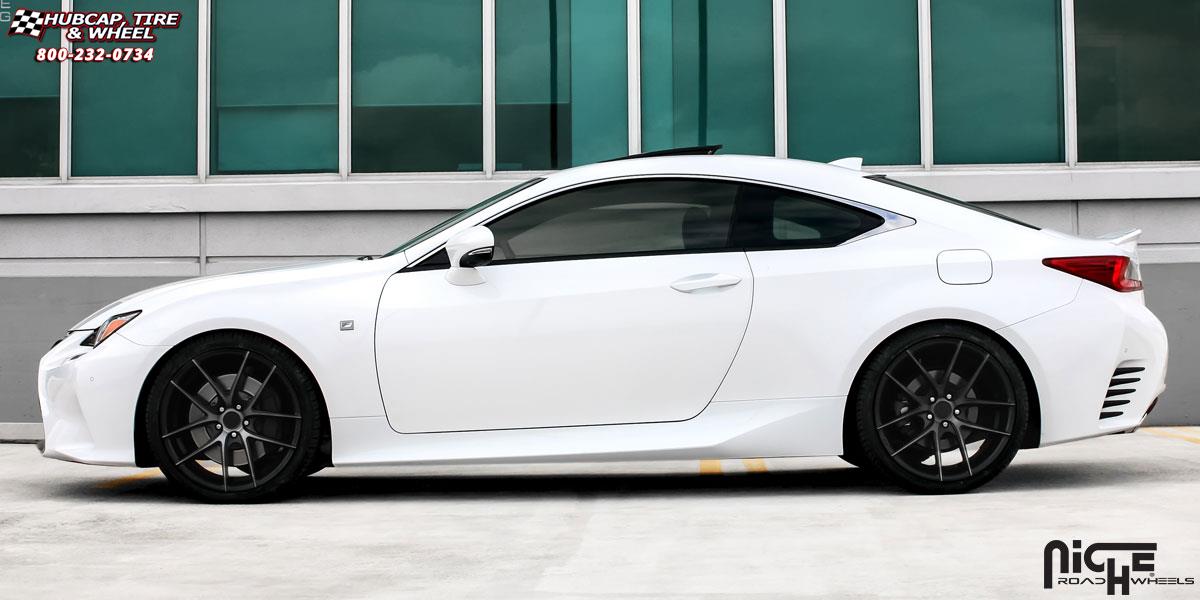 vehicle gallery/lexus rc f niche targa m130 20x85  Black & Machined with Dark Tint wheels and rims