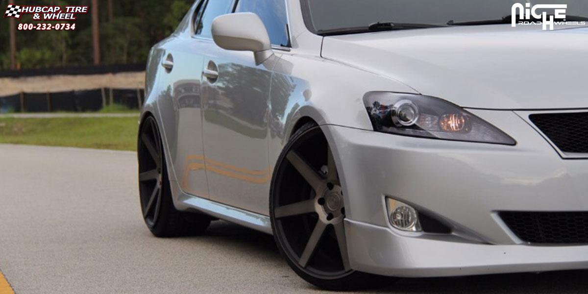 vehicle gallery/lexus is250 niche verona m150 20x8  Black & Machined with Dark Tint wheels and rims