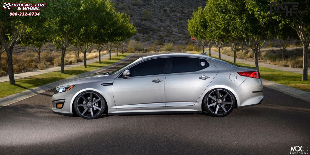 vehicle gallery/kia optima niche verona m150 20x9  Black & Machined with Dark Tint wheels and rims