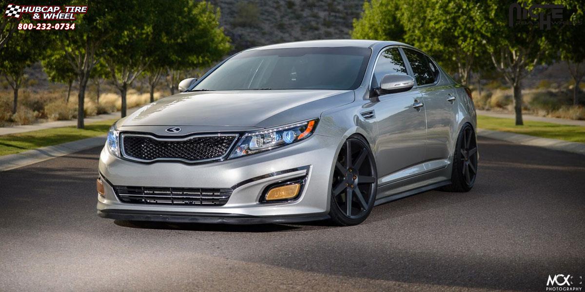 vehicle gallery/kia optima niche verona m150 20x9  Black & Machined with Dark Tint wheels and rims