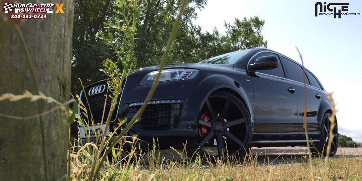 vehicle gallery/audi q7 niche verona m150 24x10  Custom Matte Black Paint wheels and rims