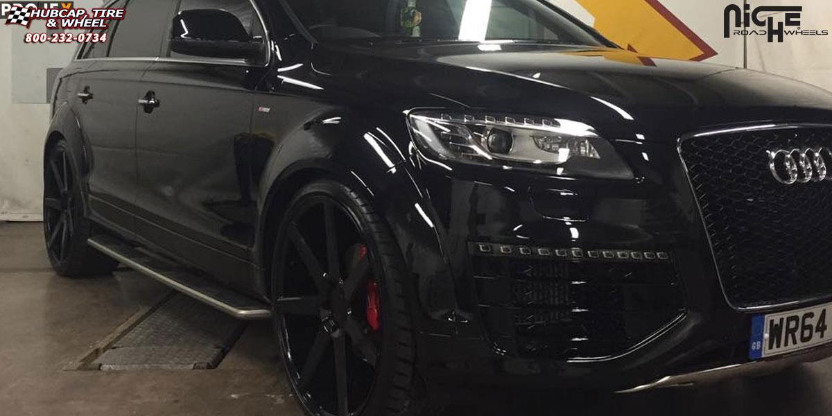vehicle gallery/audi q7 niche verona m150 24x10  Custom Matte Black Paint wheels and rims
