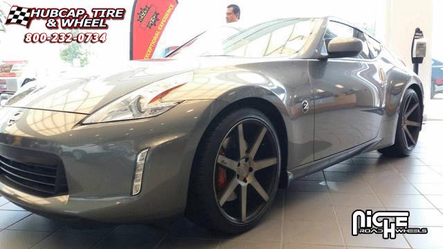 vehicle gallery/nissan 370z niche verona m150 20x85 Black & Machined with Dark Tint wheels and rims