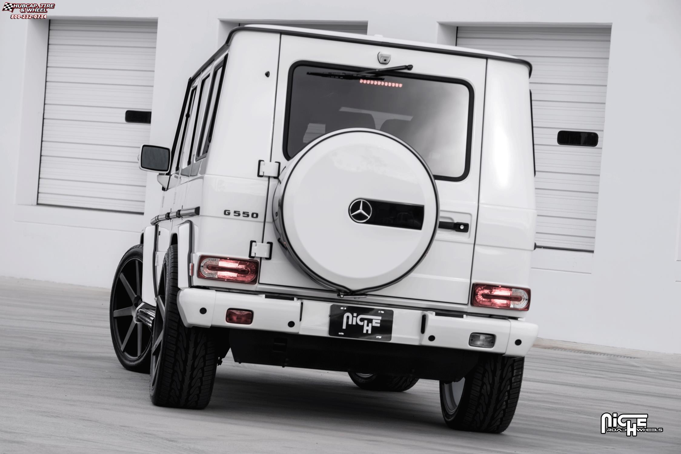 vehicle gallery/mercedes benz g550 niche verona m150  Black & Machined with Dark Tint wheels and rims